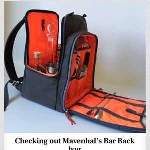Men's Bar Backpack in Charcoal with Orange Interior
